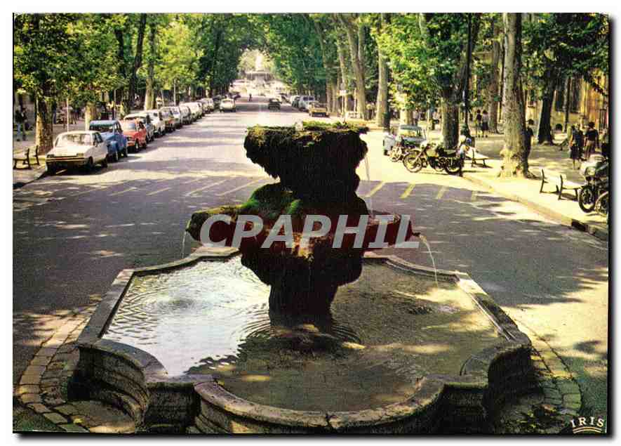 CPM Reflets de Provence Aix en provence B du R le Cours Mirabeau la fontaine des 9 canons 1691 