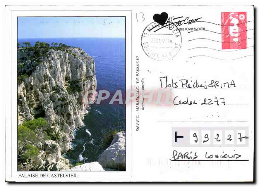 CPM Images de la Mediterranee Calanque d'en Vau Falaise de Castelvieil  — Rückseite