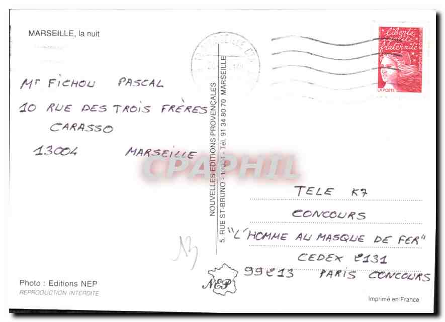 CPM Marseille la nuit  — Verso