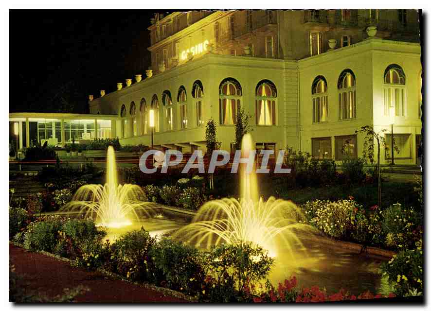 CPM Divonne les Bains Ain le casino et ses Jardins la nuit 