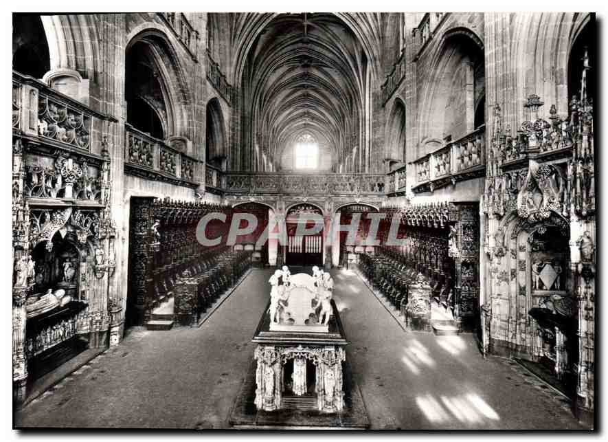 CPM Bourg en Bresse Ain Eglise de Brou debut XVI S le Choeur la Nef le Tombeau 