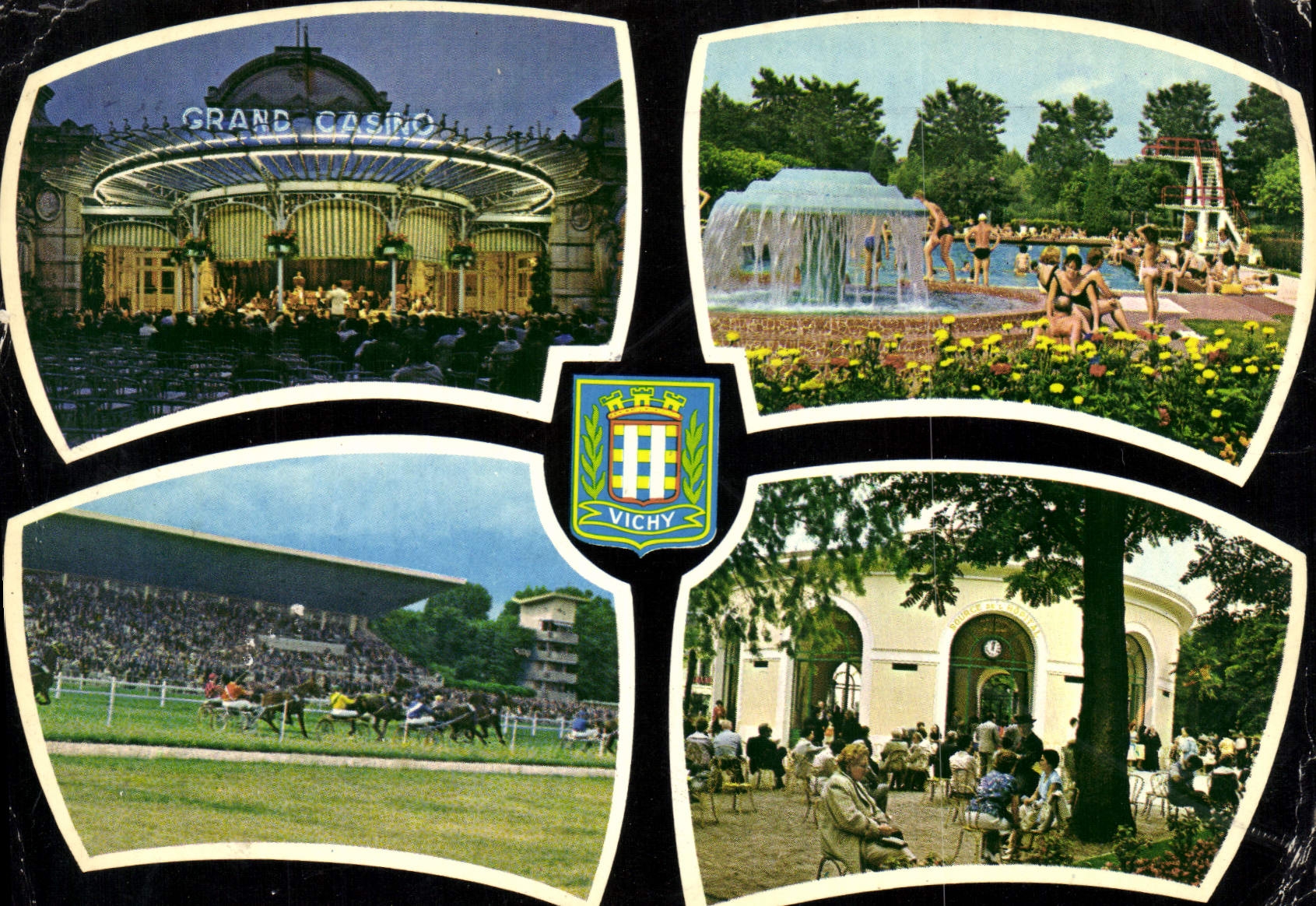 Vichy — Grand Casino, piscine, hippodrome, source thermale — éditeur inconnu, n° de série 123