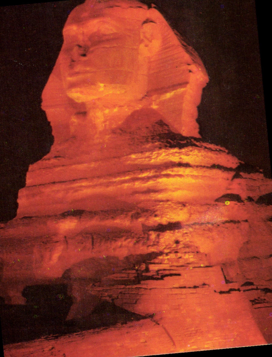 La Sphinx de Gizeh — illuminée la nuit — CPAPHIL n° 0159