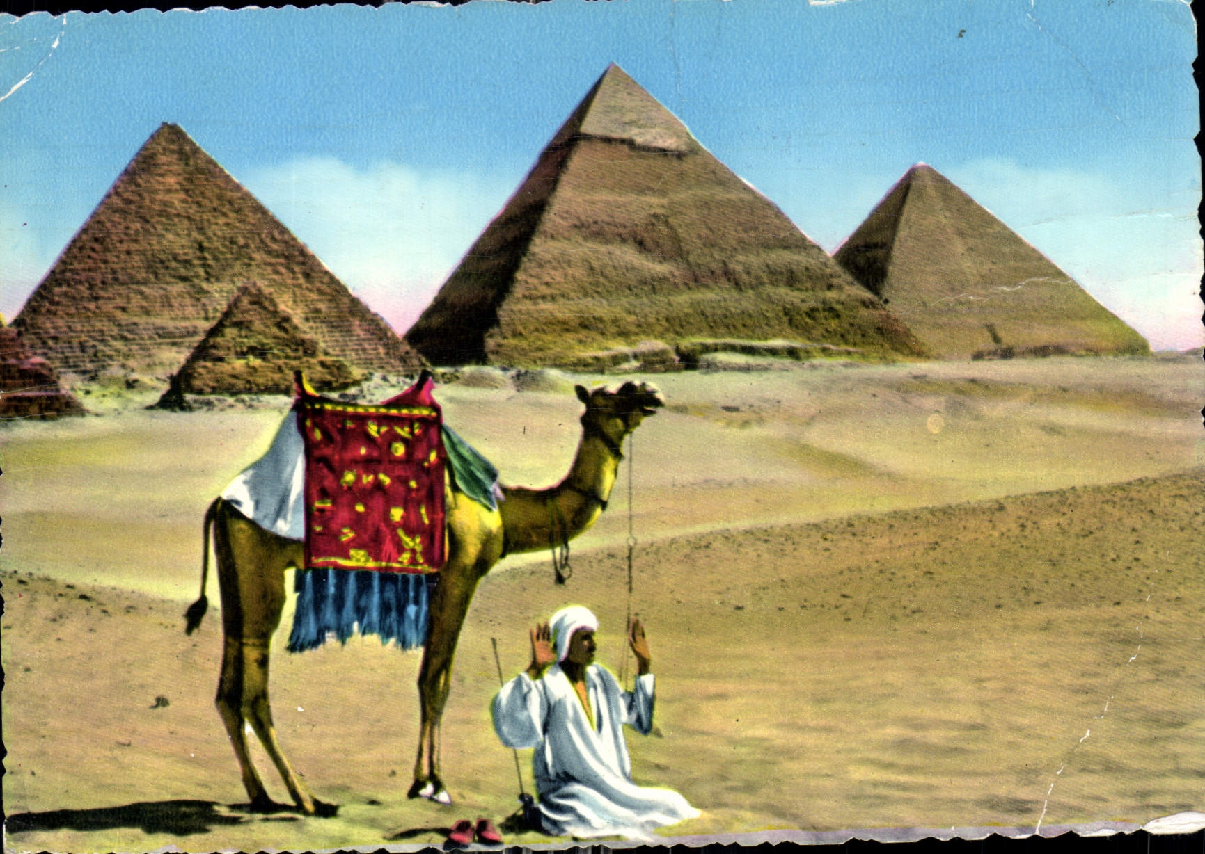 Prayer near the Pyramids of Giza — Lehner & Landrock, n°25