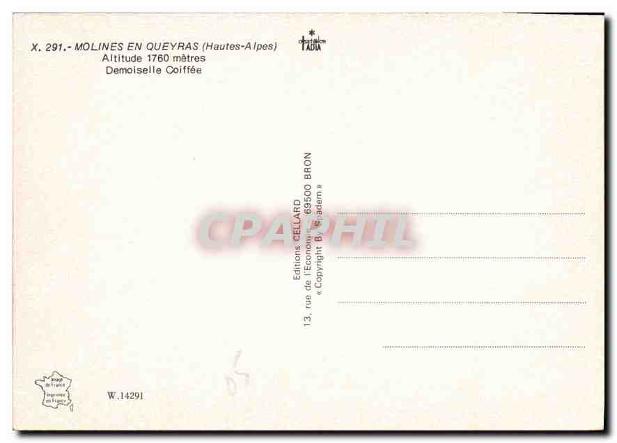Molines-en-Queyras — Demoiselle Coiffée — Éditions Cellard — Back