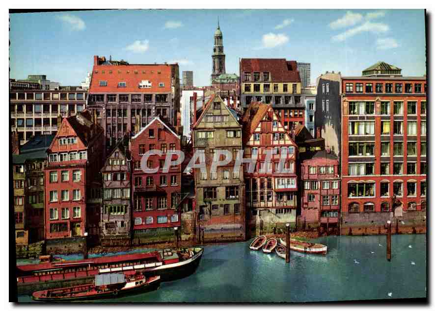 CPM Romantisches Hamburg the ancient houses on the old city's waterways are part of medieval history
