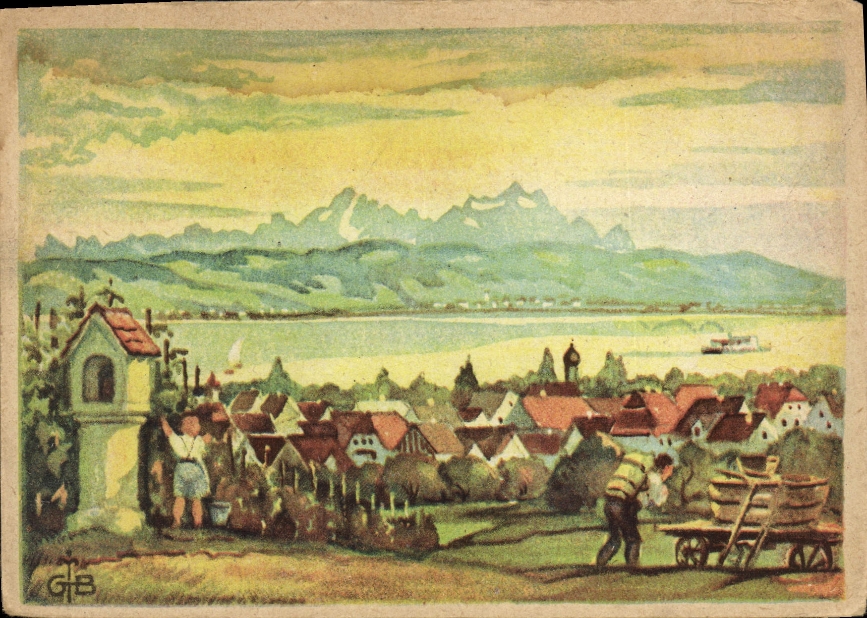 Bodensee — paysage avec vue sur les Alpes et le mont Nonnenhorn — Gebhard Braun