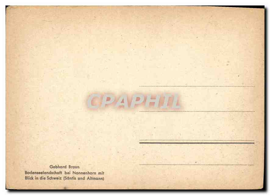 Bodensee — paysage avec vue sur les Alpes et le mont Nonnenhorn — Gebhard Braun — Rückseite