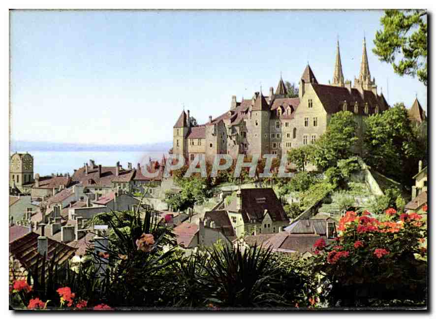 CPM Neuchatel la perle du Jura Suisse chateau vue generale 