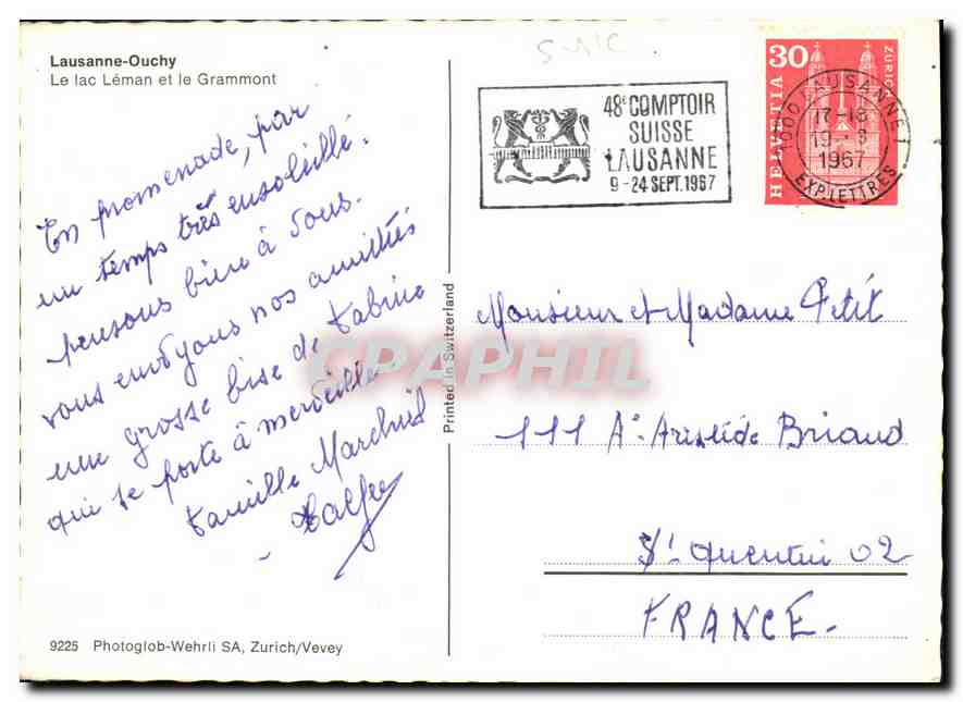 CPM Lausanne Ouchy le Lac Leman et le Grammont  — Rückseite