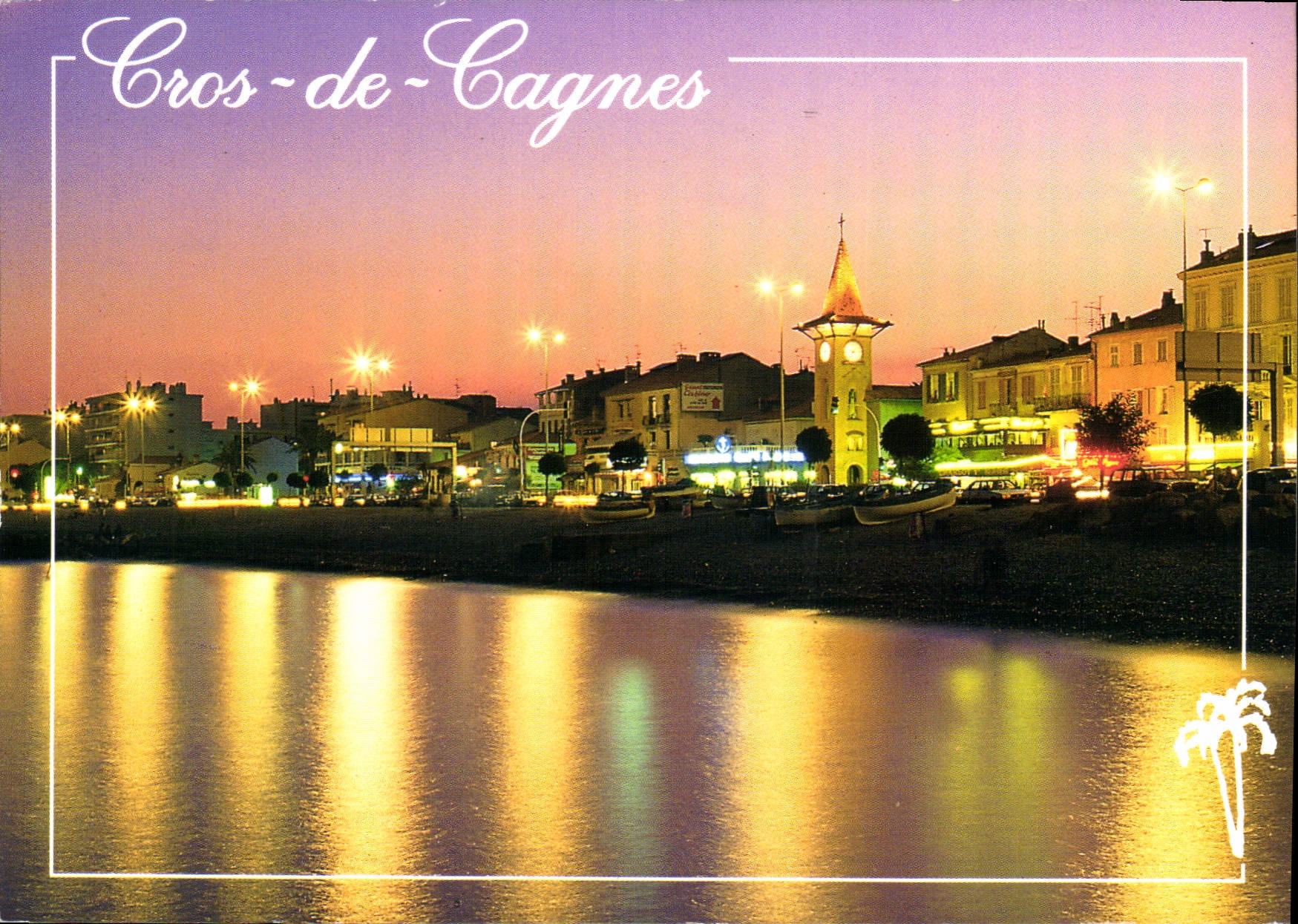 CPM La Cote d'Azur Inoubliable French Riviera Cros de Cagnes A M vue generale de nuit 
