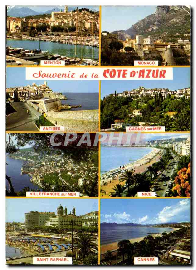 Côte d'Azur — Souvenirs de Menton, Monaco, Antibes, Cannes, Nice, Saint-Raphaël, Cagnes-sur-Mer, Villefranche-sur-Mer — Éditions Riviera