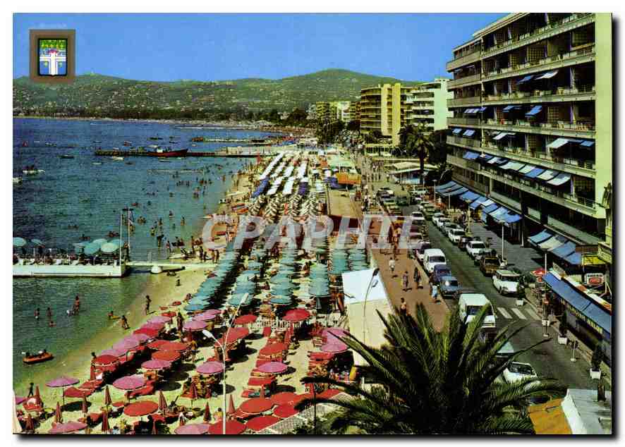 CPM Juan les Pins vue generale sur quelques plages de la Promenade du Soleil 
