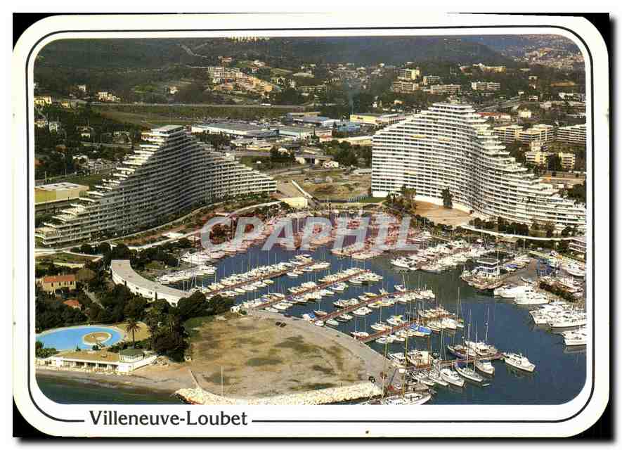 Villeneuve-Loubet — Vue générale du port et des hôtels — Photo G. Chateigne, imprime en C.E.E.
