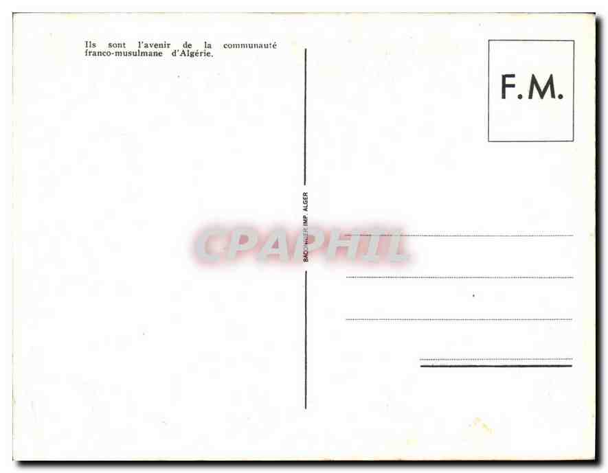 Enfants — Algérie — F.M. Alger — Verso