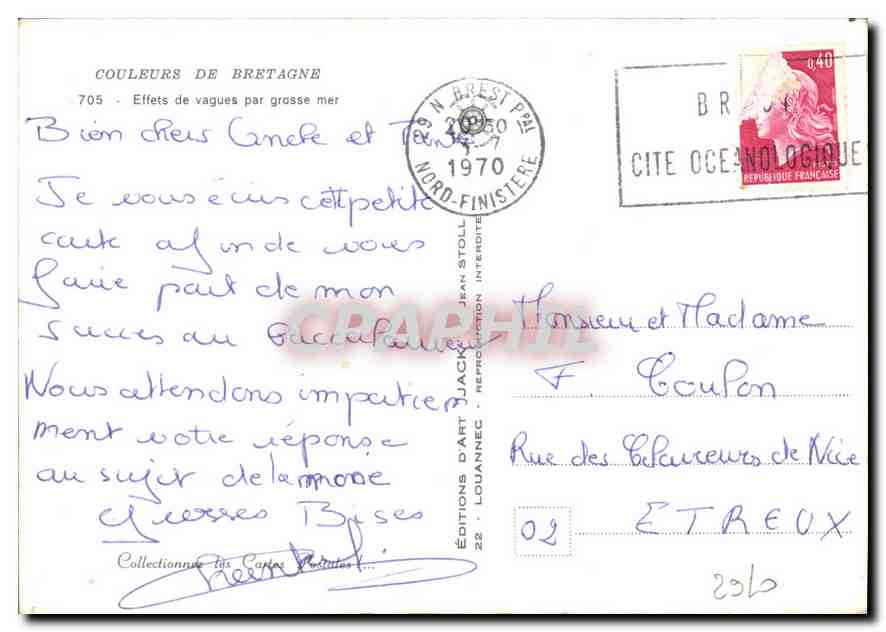 CPM Couleurs de Bretagne Effets de Vagues par grosse mer  — Back