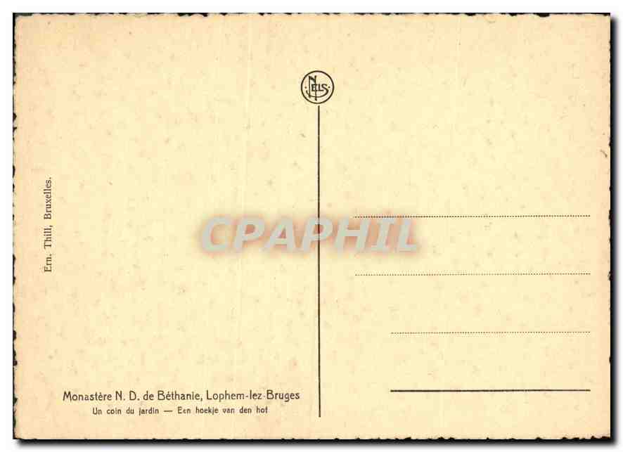 CPM Monastere N D de Bethanie Lophem les Bruges Un coin du jardin Religieuses — Rückseite