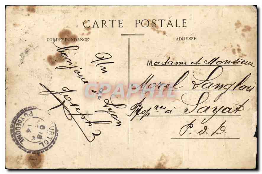 CPA Lyon Fontaine Bartoldi  — Verso
