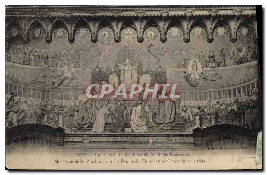 CPA Lyon Interieur de la Basilique de N D de Fourviere Mosaique de la Proclamation du Dogme de l'Imm