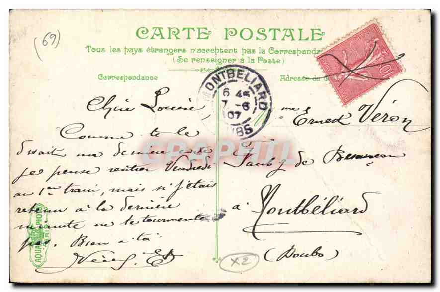 CPA Lyon le Port Morand et le hauteurs de St Clair — Verso