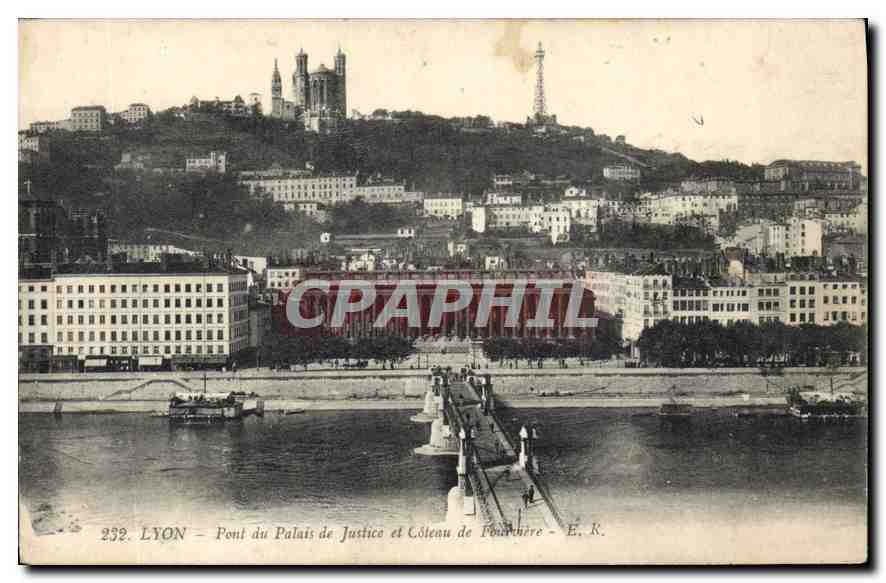 CPA Lyon Pont du Palais de Justice et Coteau de Fourviere 