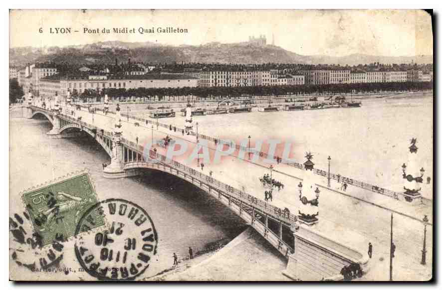 CPA Lyon Pont du Midi Quai Gailleton 