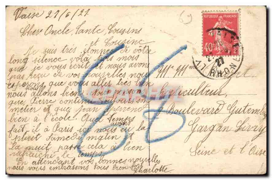 CPA Lyon Le Pont Wilson  — Verso