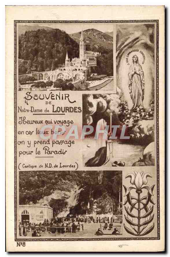 CPA Souvenir de Notre Dame de Lourdes 
