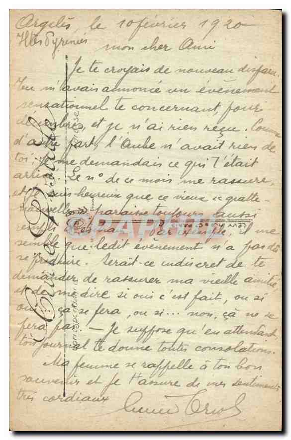 CPA Lourdes Vue generale du Pic du Jer  — Verso