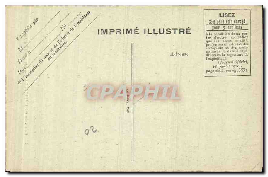 CPA Palais de Fontainebleau Marchande d'Amour  — Verso