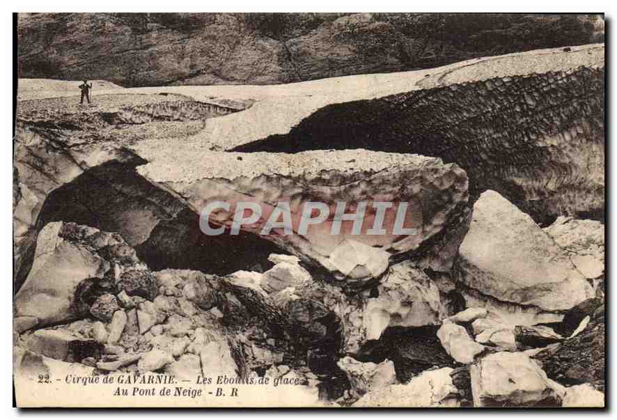 Cirque de GAVARNIE — Les Eboulets de glace — Au Pont de Neige — B. R.