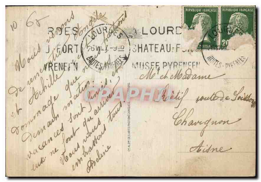 CPA Lourdes Le Calvaire XIII Station Jesus rendu a sa Mere  — Verso