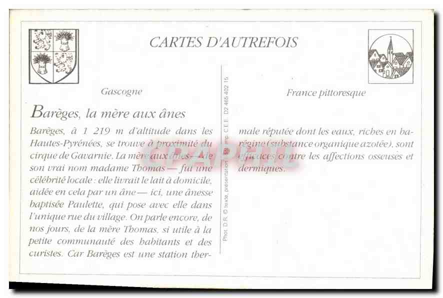 REPRO Les Hautes Pyrenees Bareges La Mere aux Anes avec Paulette Ane Mule — Back