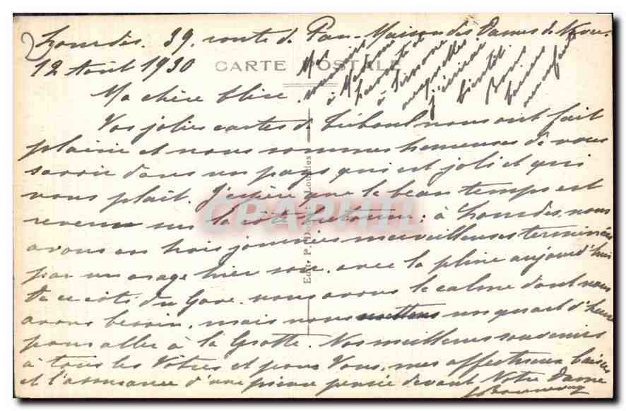 CPA Lourdes Couvent des Dominicaines et Vue generale  — Verso