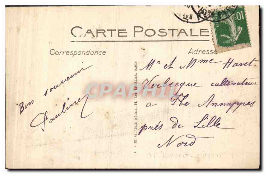 CPA Lourdes Le Chateau  — Verso
