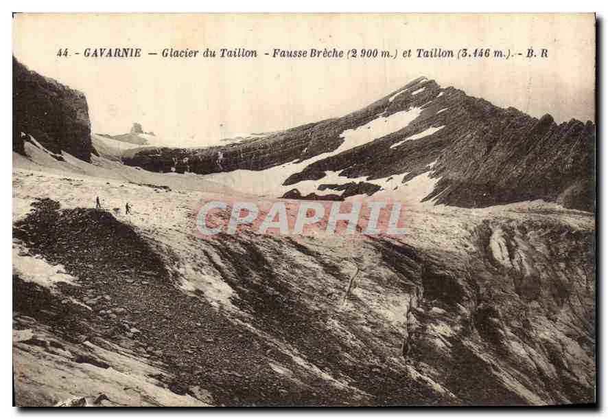 CPA Gavarnie Glacier du Taillon Fausse Breche et Taillon 