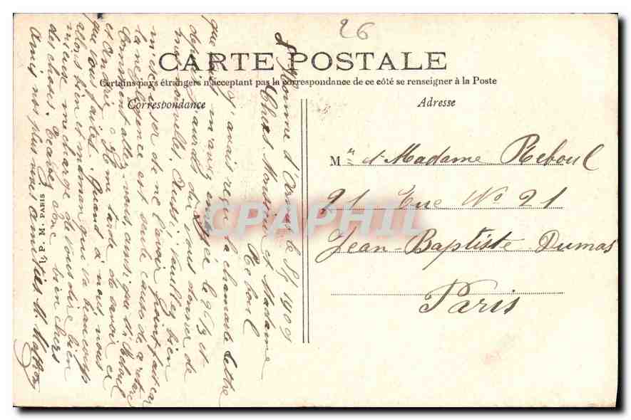 CPA Montelimar Jardin public Statue Chasseur du I Age de Bouval  — Back