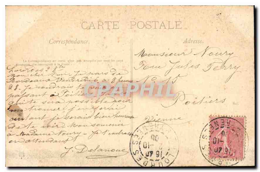 CPA Les Pyrenees Illustrees Lourdes le vieux Chateau fort  — Verso