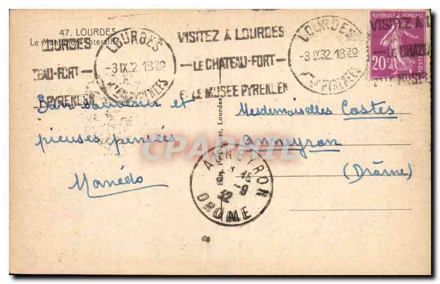CPA Lourdes  — Verso