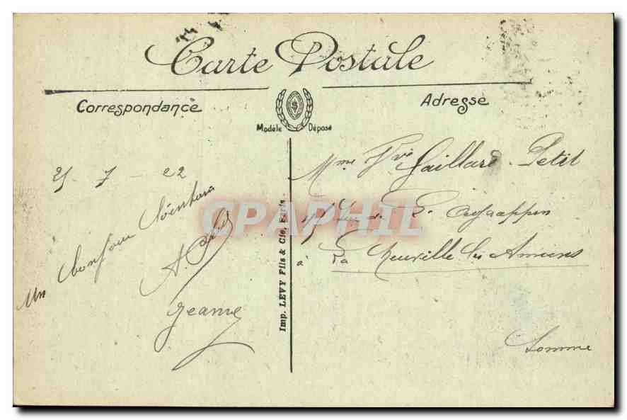 CPA Lourdes Vue generale et le Pic du Jer  — Verso
