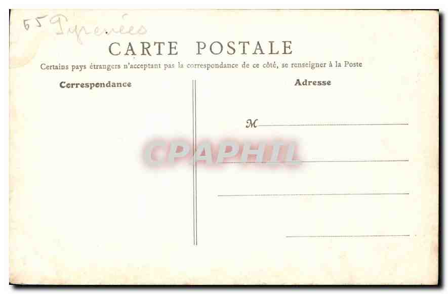CPA Environs de Luz H Pyr Chemin du Bergons  — Verso