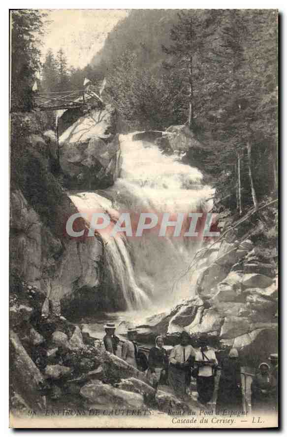 CPA Environs de Cauterets Route du Pont d'Espagne Cascade du Cerisey 