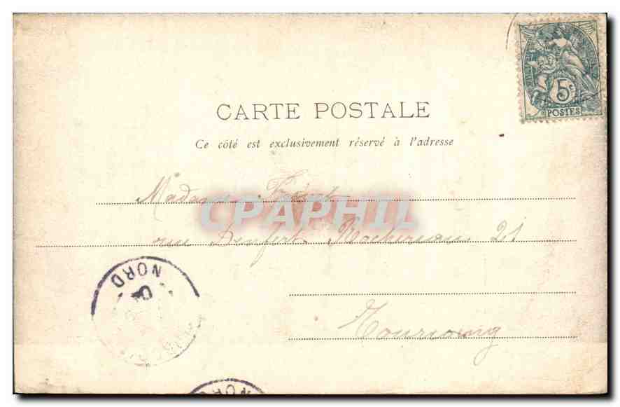 CPA Lourdes en 1903  — Verso