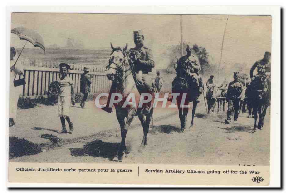 Officiers d'artillerie serbe partant pour la guerre — BPD