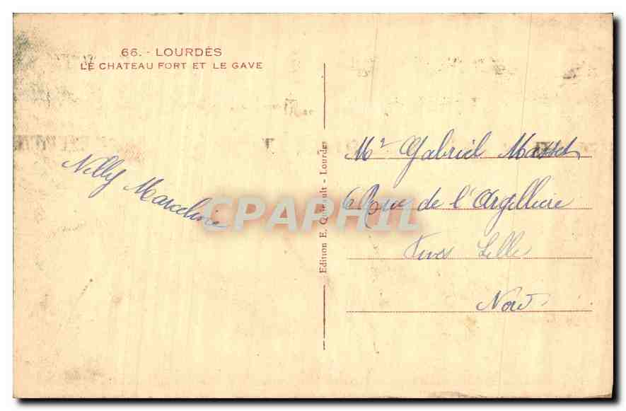 Lourdes — Le Château Fort et le Gave — Édition E. Goualt, Lourdes — Rückseite