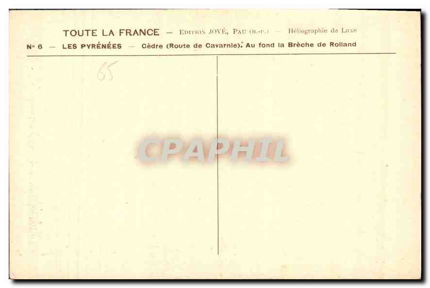 CPA Les Pyrenees Cedre Route de Gavarnie Au fond la Breche de Rolland  — Verso