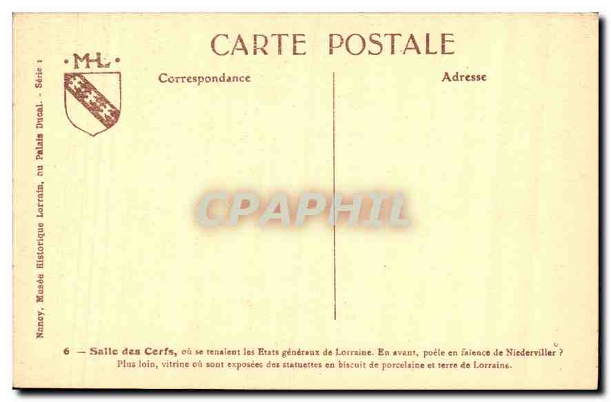 CPA Salle des Cerfs Chateau d'Imling — Rückseite
