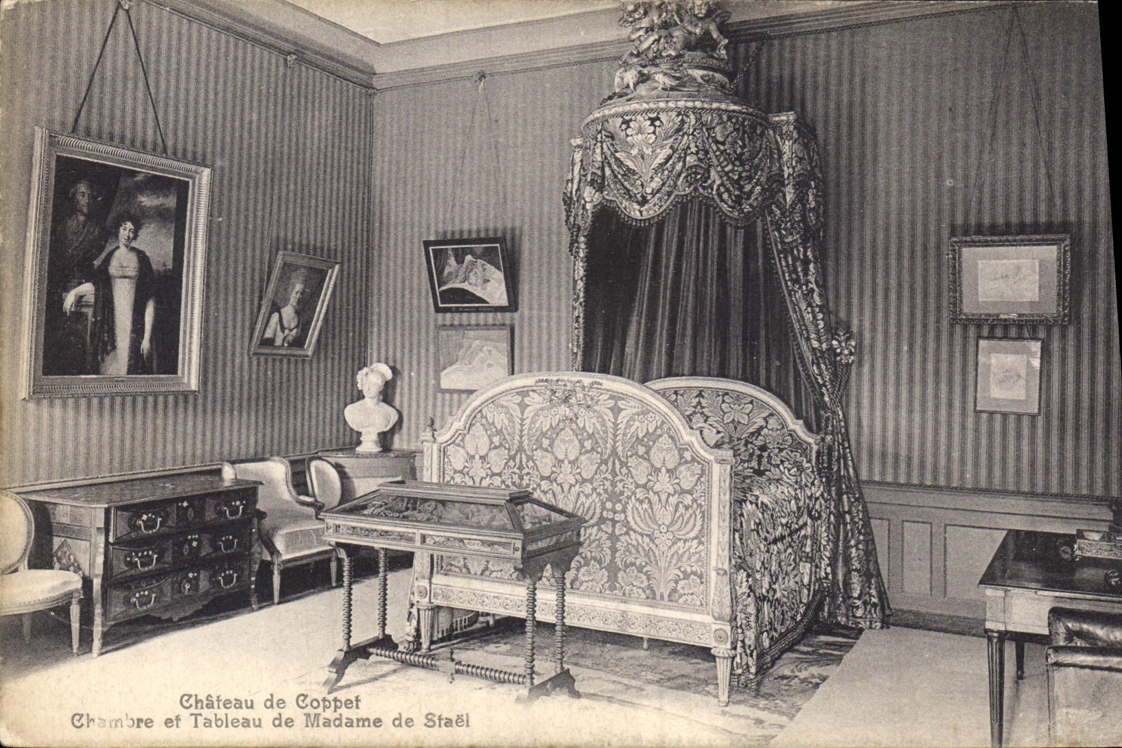 CPA Chateau de Coppet Chambre et Tableau de Madame de Stael 