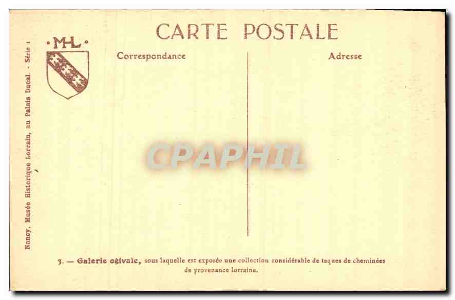 CPA Galerie ogivale sous laquelle est exposee une collection considerable de la taques de cheminees  — Rückseite