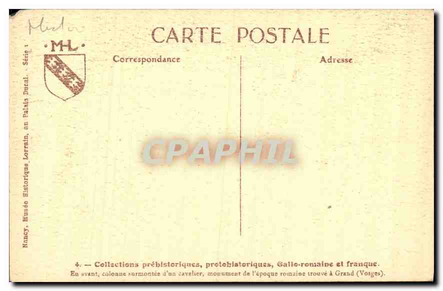 CPA Collection Prehistorique preohistorique Gallo romaine et franque  — Rückseite